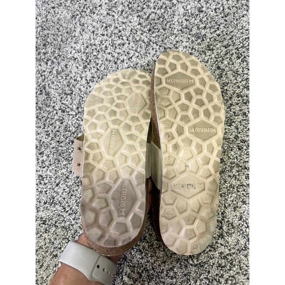 Mephisto Helen Star Cutout Leather Cork Thong Sandals Beige EU 39 Beach Comfort - Picture 6 of 8